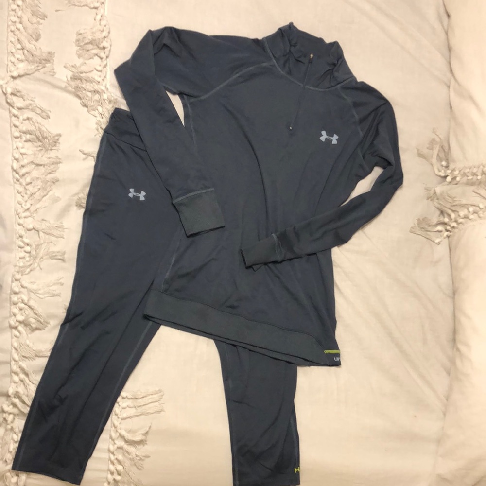 Under Armor Blue Top & Capri Set